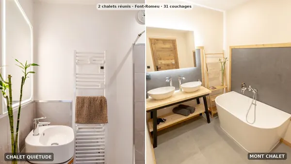 Baños: Chalet Quiétude a la izquierda, Mont Chalet a la derecha