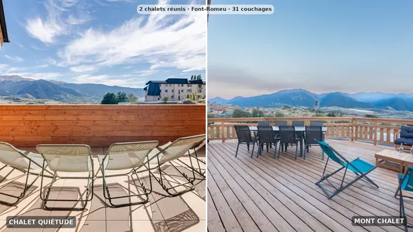 Terrazas: Chalet Quiétude a la izquierda, Mont Chalet a la derecha